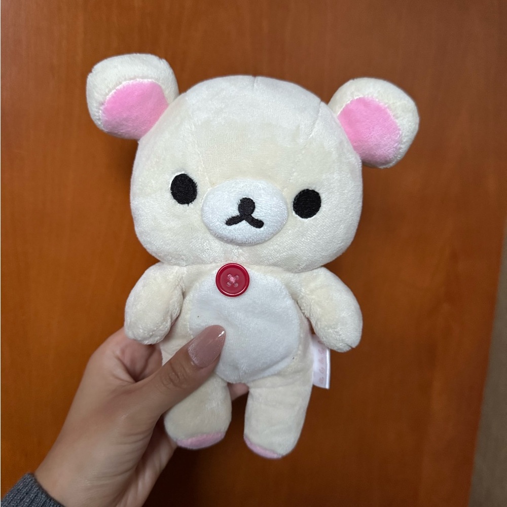 Rilakkumma Plush Bear Toy - Cream and Pink